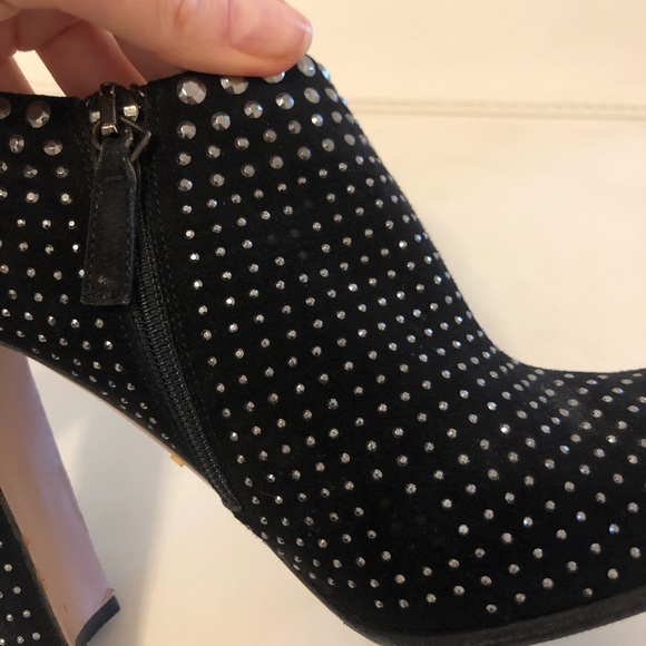 Prada Black Suede Ankle Boots with Studs Size 38 $1295 - Picture 9 of 9